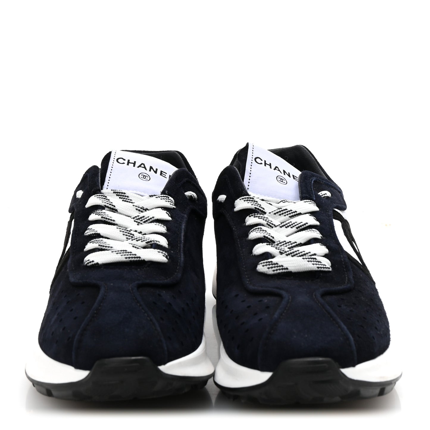 Fabric Suede Kidskin CC Sneakers 39 Dark Navy White
