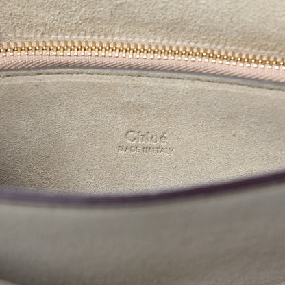 Chloe Calfskin Suede Medium Faye Shoulder Bag Plum Purple 7 of 10