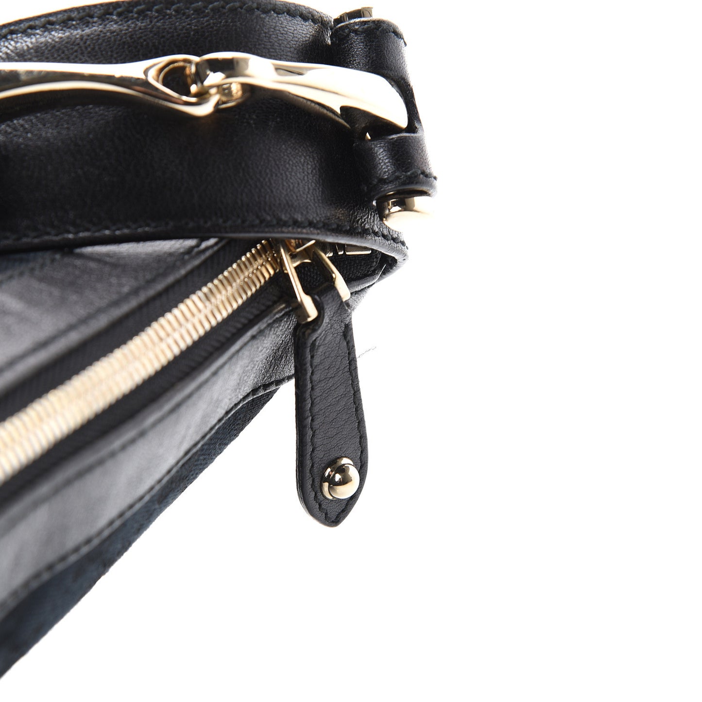 Monogram Web Studded Pelham Shoulder Bag Black