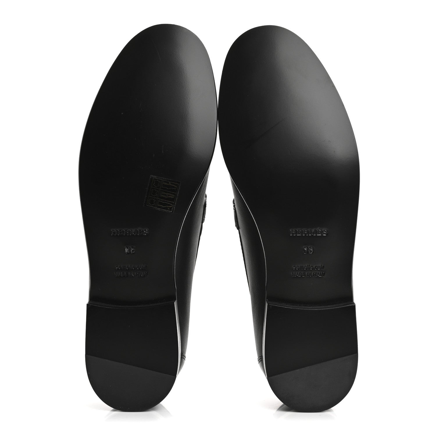 Hermes Calfskin Womens Destin Loafer 38 Black 6 of 10
