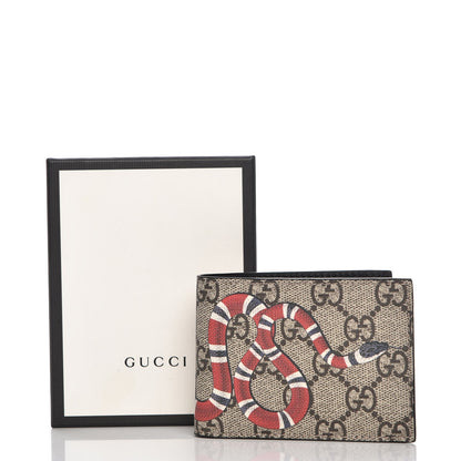 Gucci GG Supreme Monogram Kingsnake Bi-Fold Wallet Beige 8 of 8