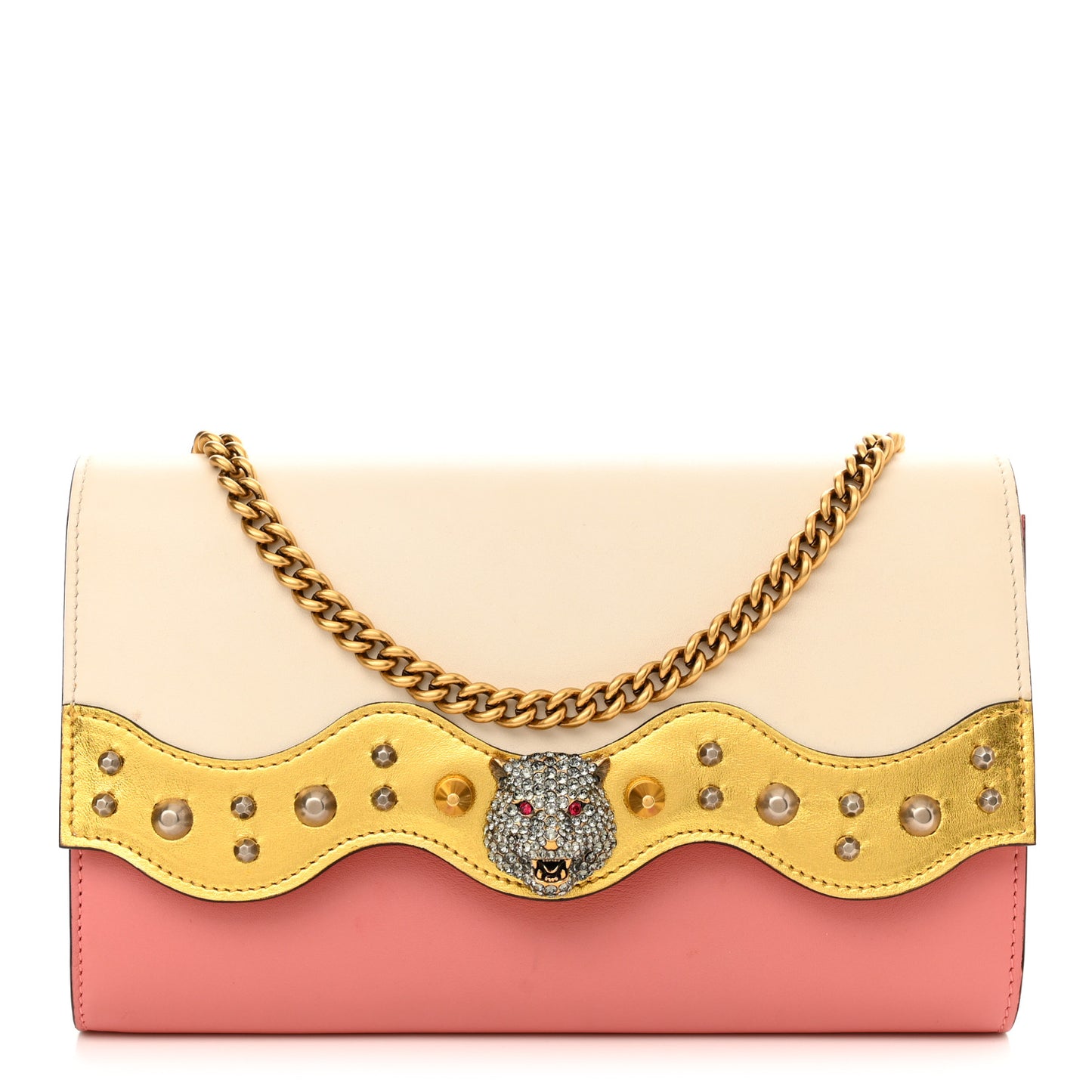 Calfskin Animalier Broadway Clutch Pink