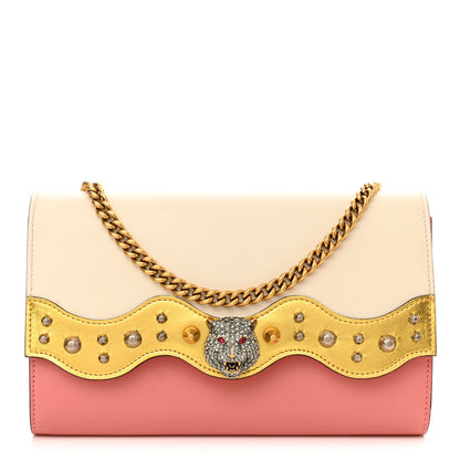 Gucci Calfskin Animalier Broadway Clutch Pink 1 of 13