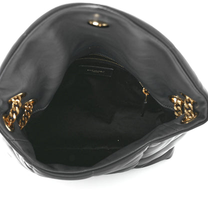 Saint Laurent Lambskin Quilted Small Loulou Puffer Monogram Chain Satchel Storm 5 of 12