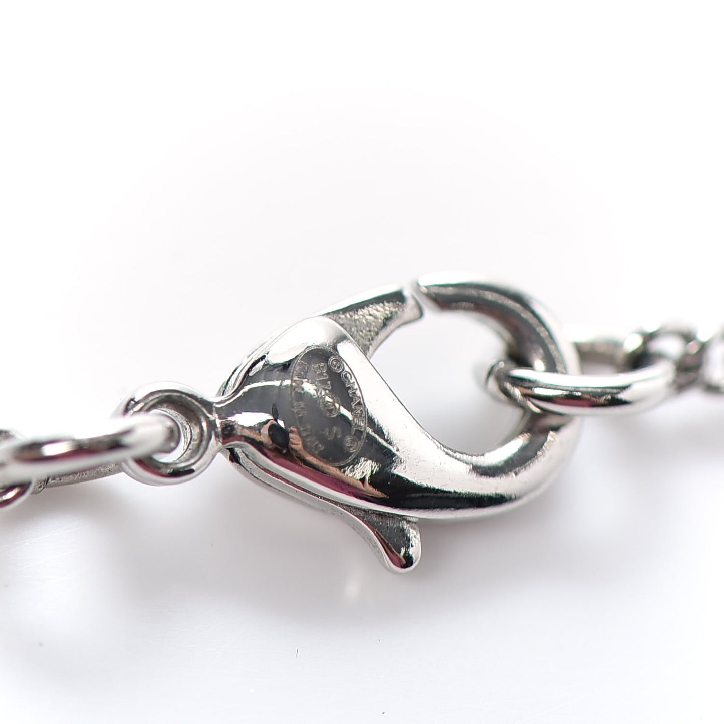 Baguette Crystal CC Necklace Silver Blue