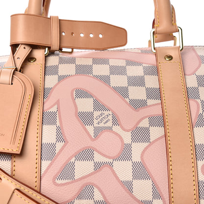 Louis Vuitton Damier Azur Tahitienne Keepall Bandouliere 50 Rose Ballerine 7 of 10