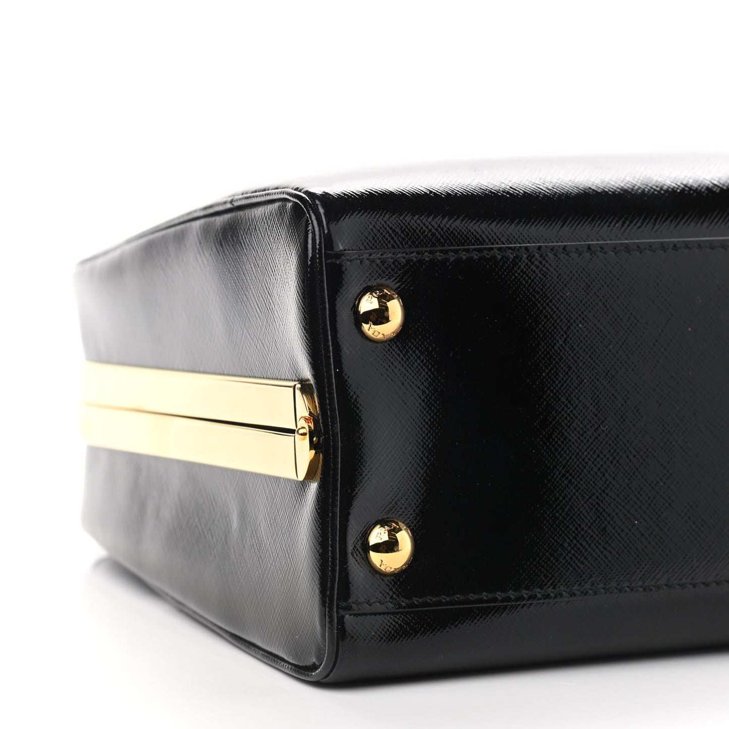Saffiano Vernice Pyramid Bag Black