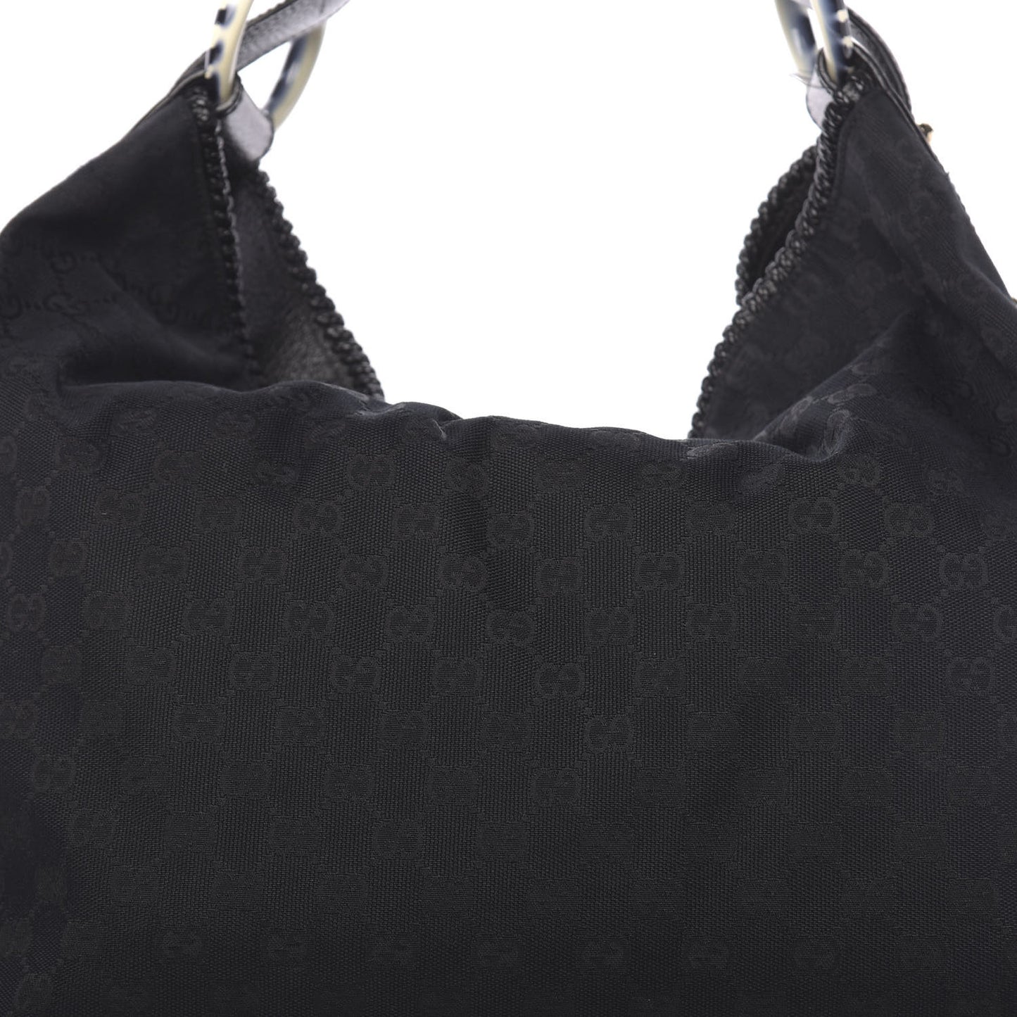 Monogram Large Zebra Horsebit Chain Hobo Black