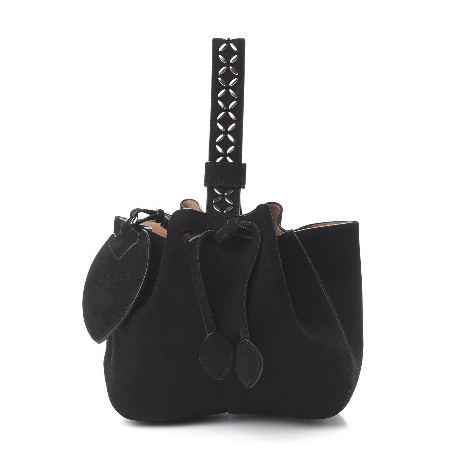 Alaia Suede Petal Embellished Rose-Marie 19 Bag Black 10 of 16