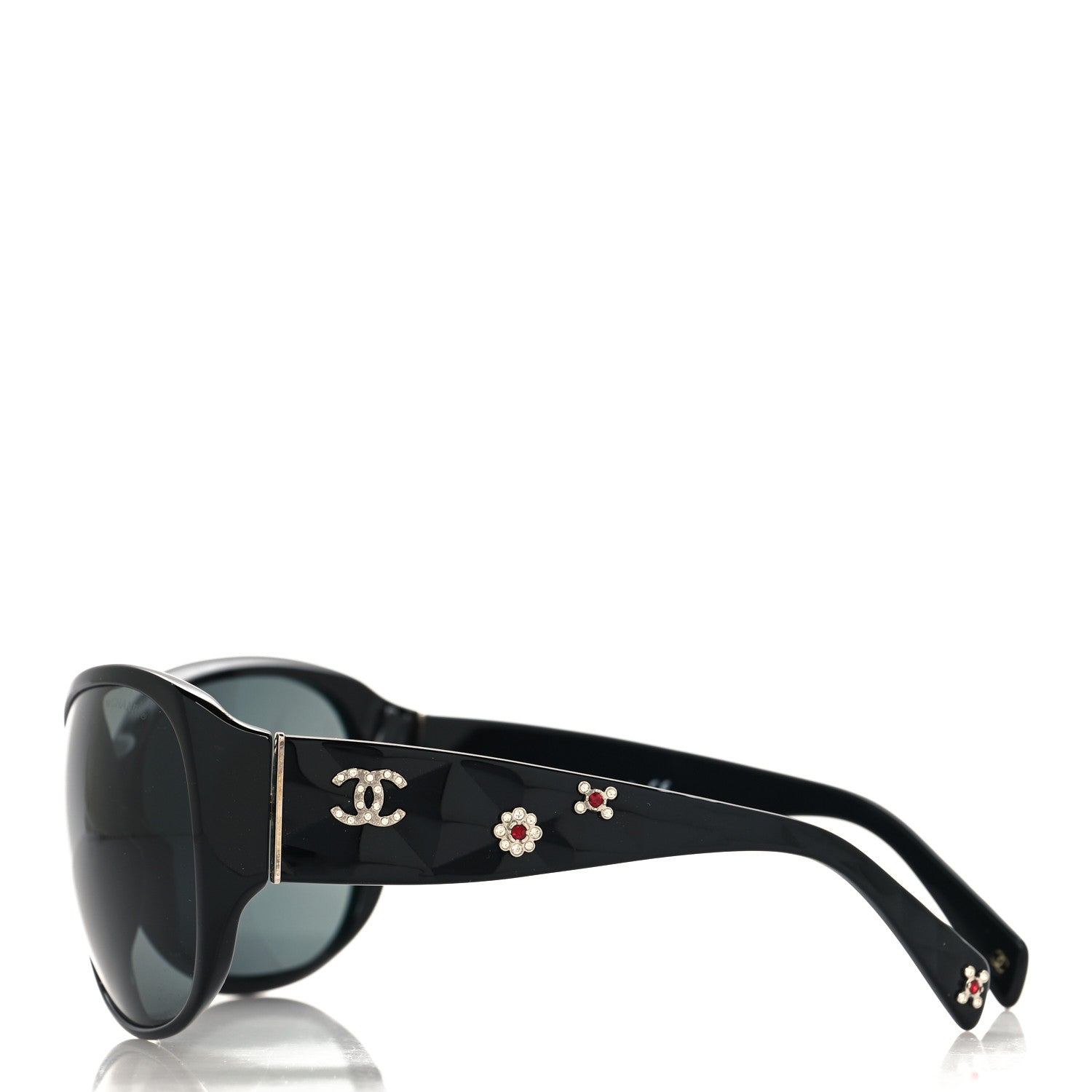 Chanel CC Crystal Sunglasses 5150-B Black 3 of 7