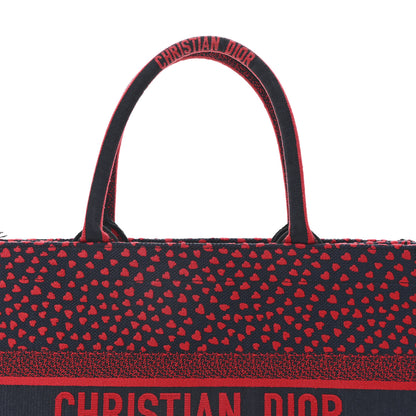 Christian Dior Canvas Embroidered Pop Heart I Love Paris Medium Book Tote Red Multicolor 8 of 13