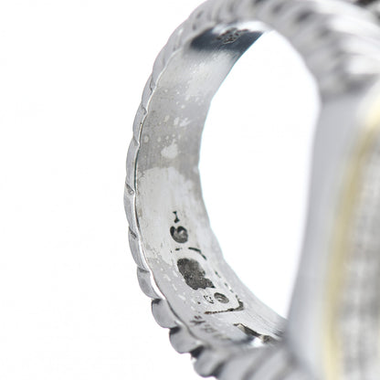 David Yurman Sterling Silver 18K Yellow Gold Diamond Turquoise 14mm Albion Ring 53 6.5 5 of 5