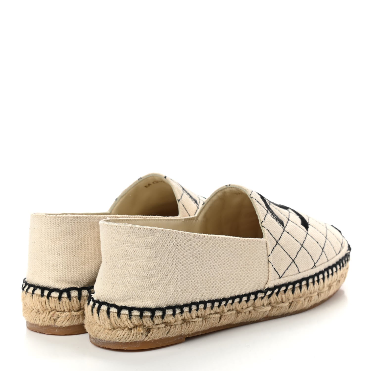 Chanel Fabric Biarritz CC Espadrilles 39 Beige Black 4 of 9
