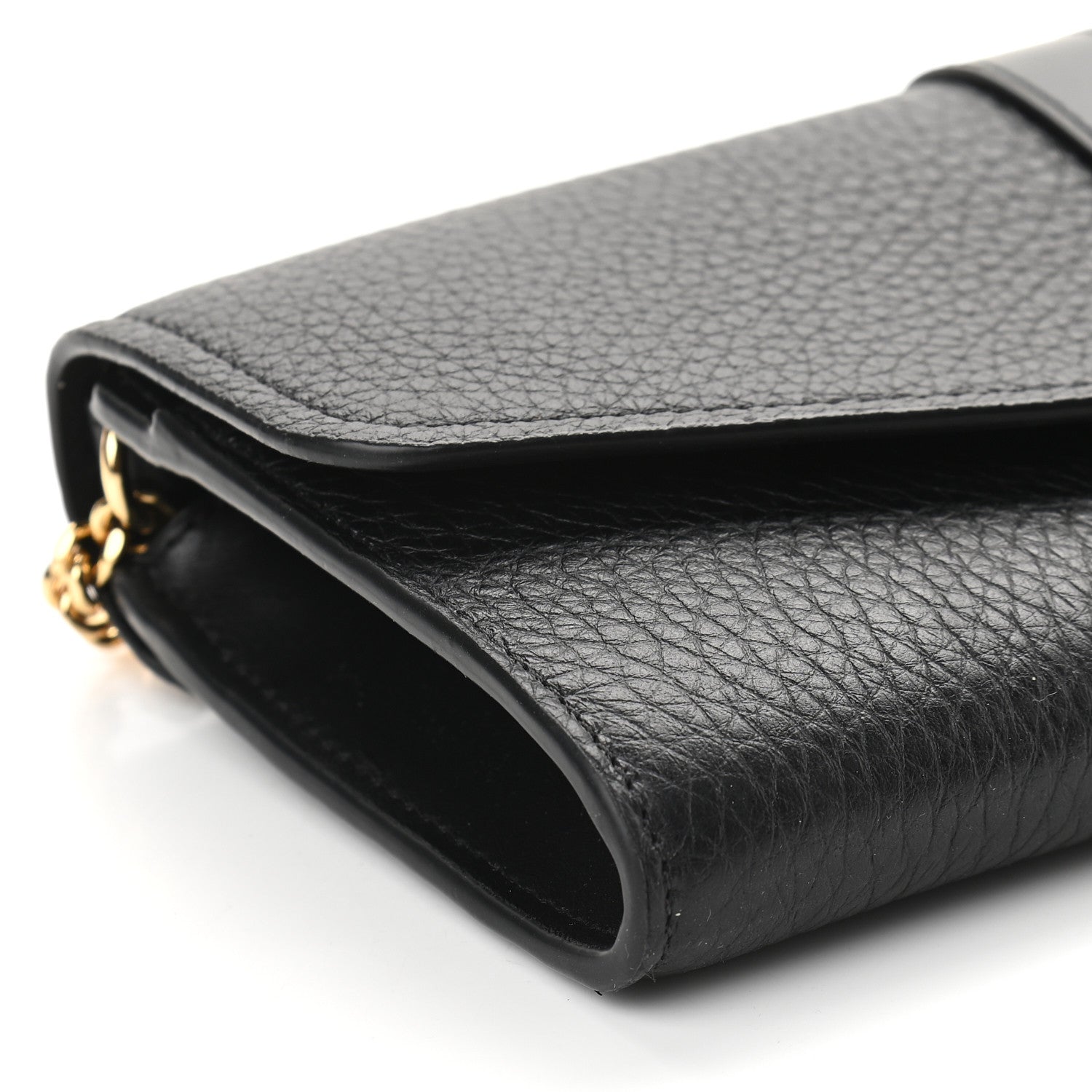 Chloe Shiny Grained Calfskin Aby Wallet on Chain Black 7 of 8