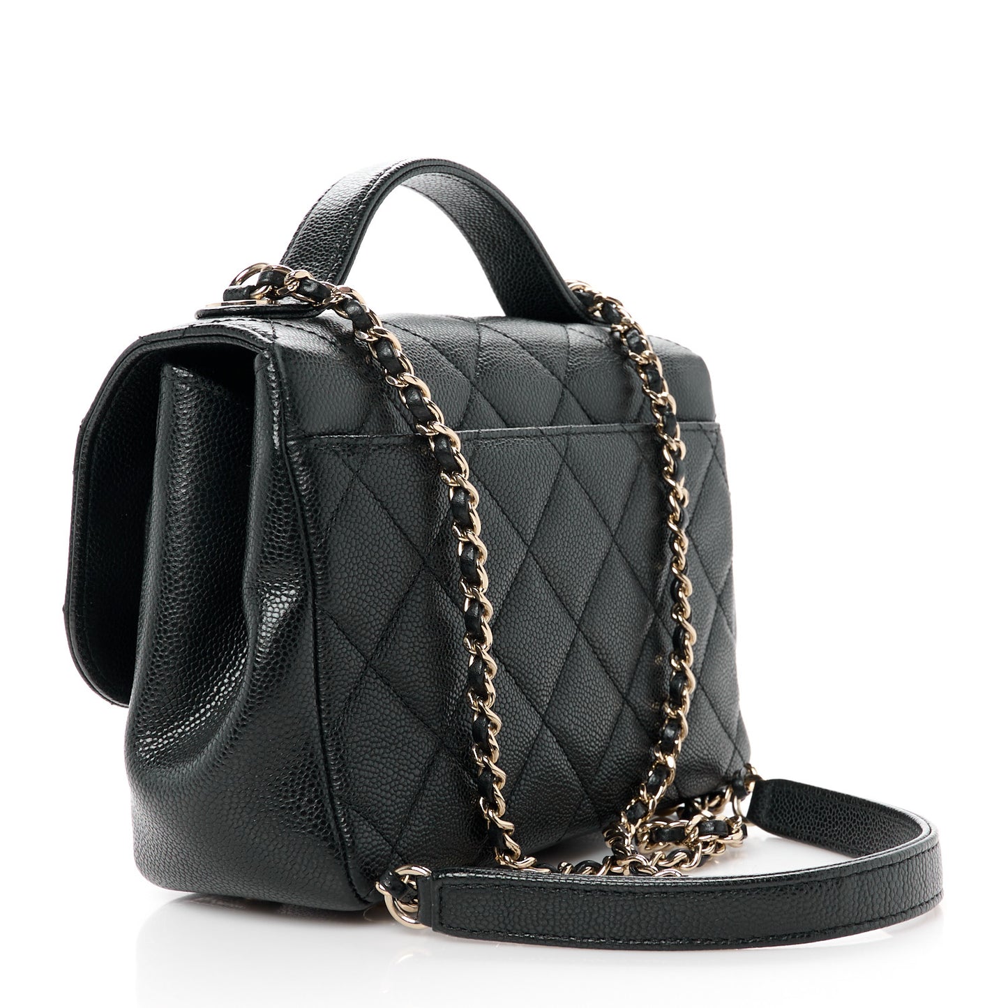 Caviar Quilted Mini Business Affinity Flap Black