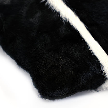 Jimmy Choo Pony Hair Striped Chain Clutch Black White 9 of 10