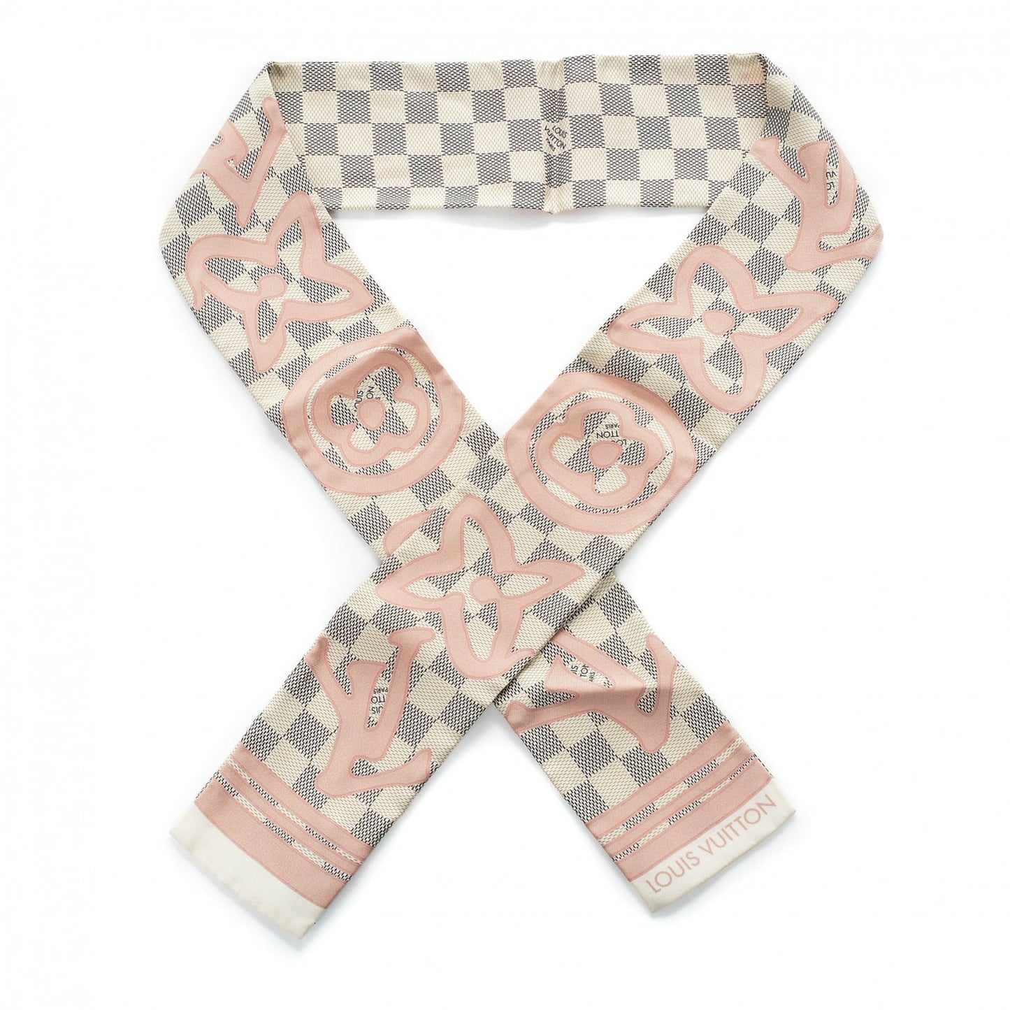 Silk Damier Azur Tahitienne Bandeau Rose Ballerine