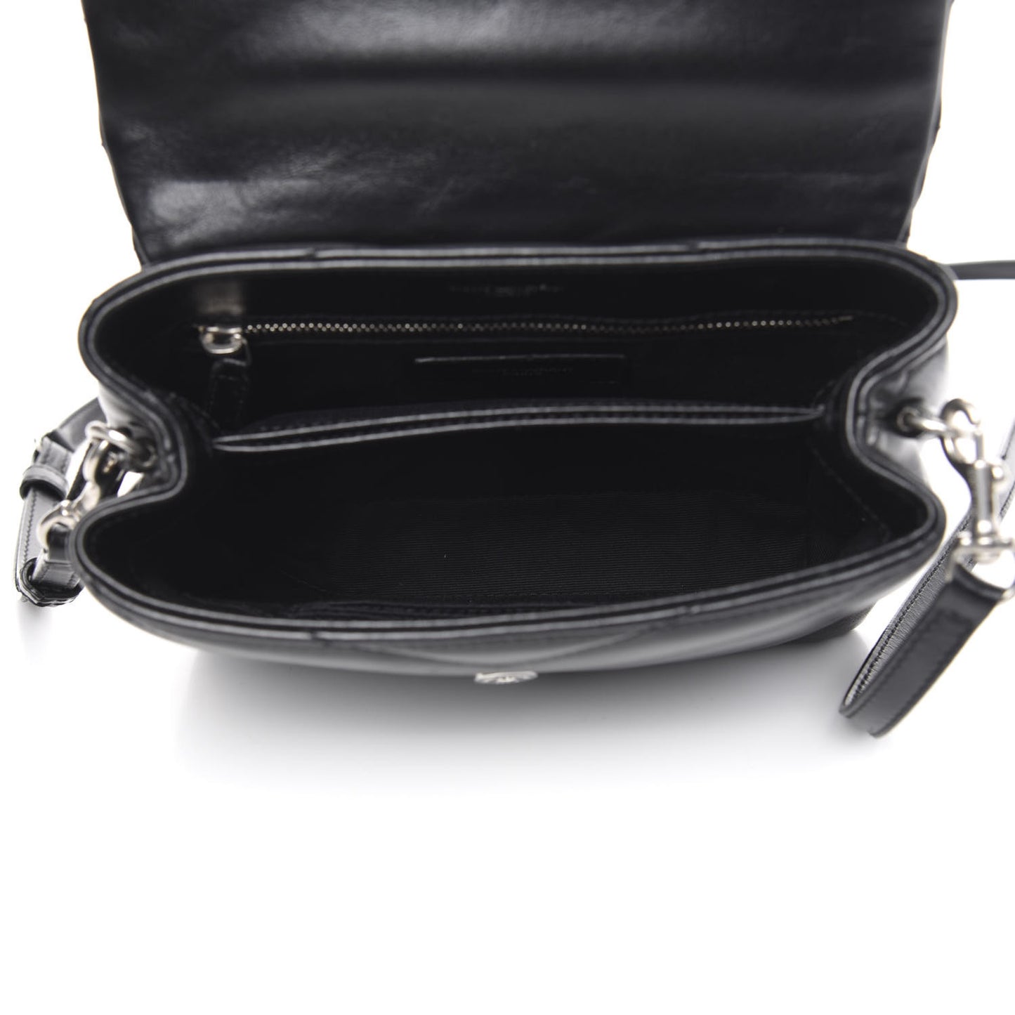 Calfskin Y Quilted Monogram Toy Loulou Crossbody Bag Black