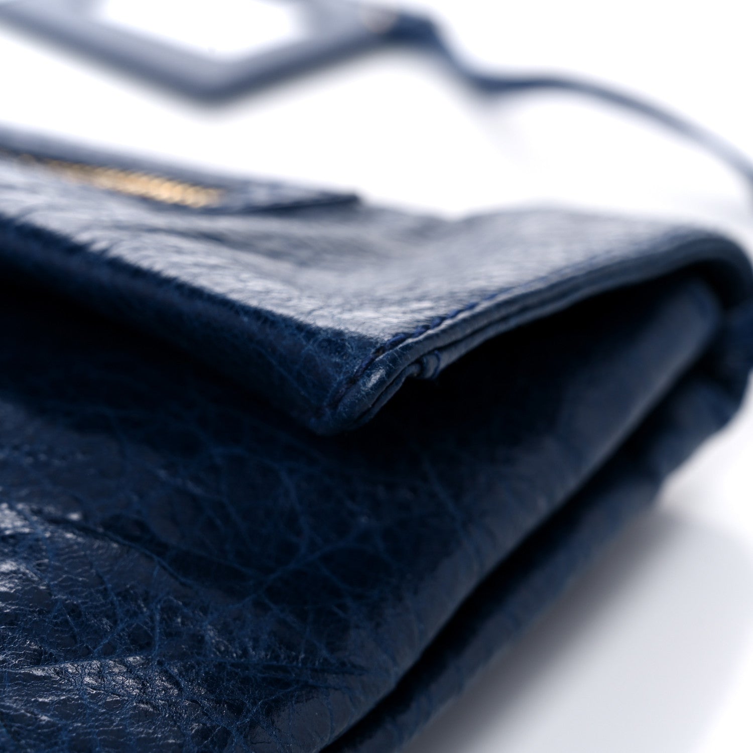 Balenciaga Agneau Giant 12 Gold Hardware Envelope Clutch Bleu Mineral 14 of 16