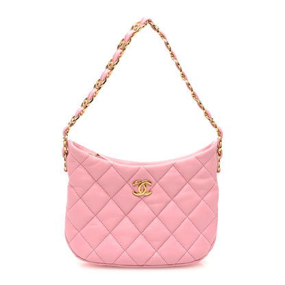 Chanel Lambskin Quilted CC Links Hobo Light Pink 1 of 10
