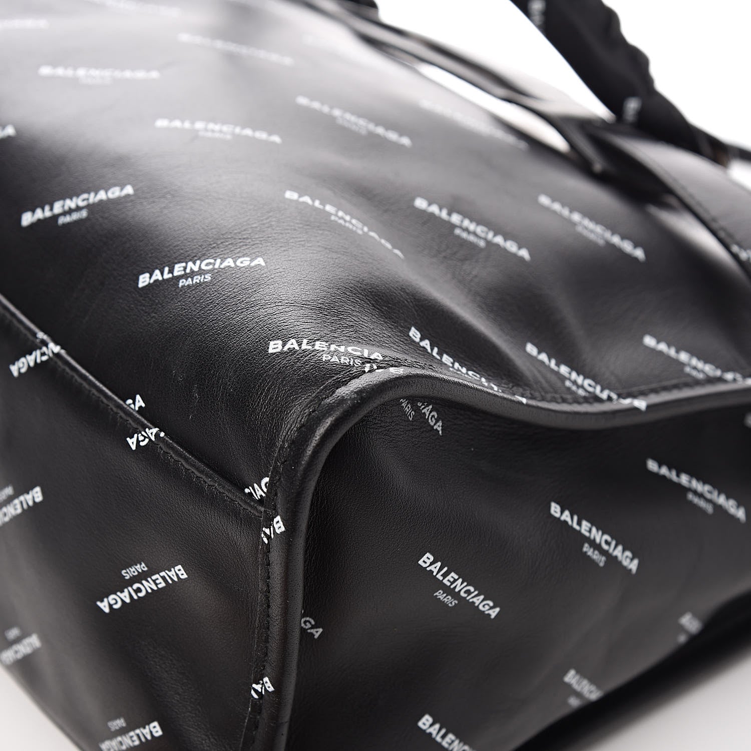 Balenciaga Veau Allover Logo Classic Hardware City Black White 11 of 12