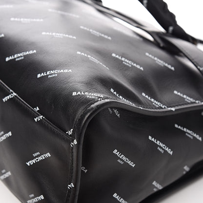 Balenciaga Veau Allover Logo Classic Hardware City Black White 11 of 12