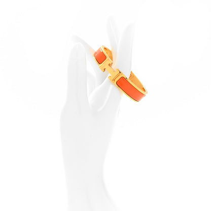 Hermes Enamel Narrow Clic Clac H Bracelet PM Orange 2 of 4