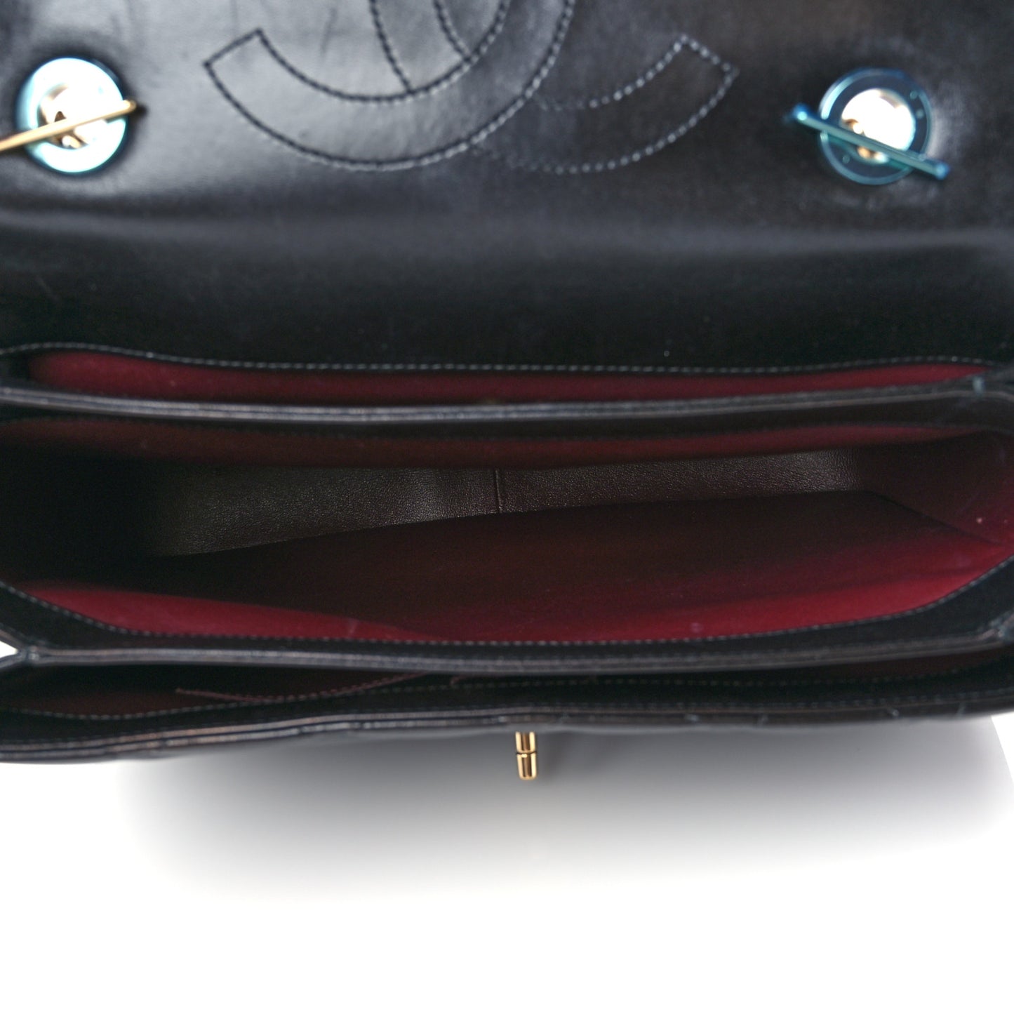 Lambskin Quilted Large Trendy CC Dual Handle Flap Bag Black