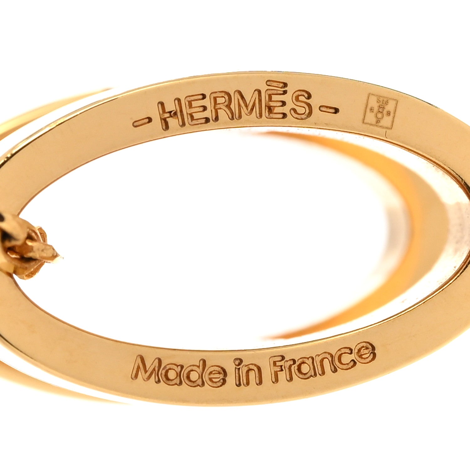 Hermes Lacquered Gold Pop H Pendant Necklace Orange 6 of 7