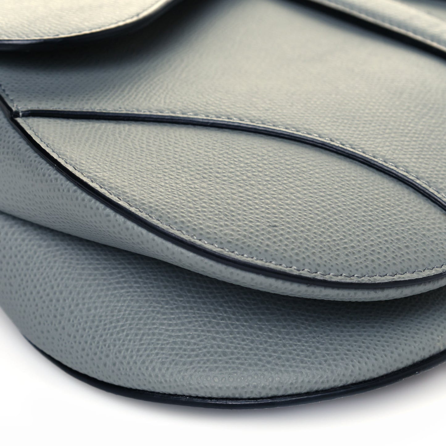 Grained Calfskin Saddle Bag Sky Blue