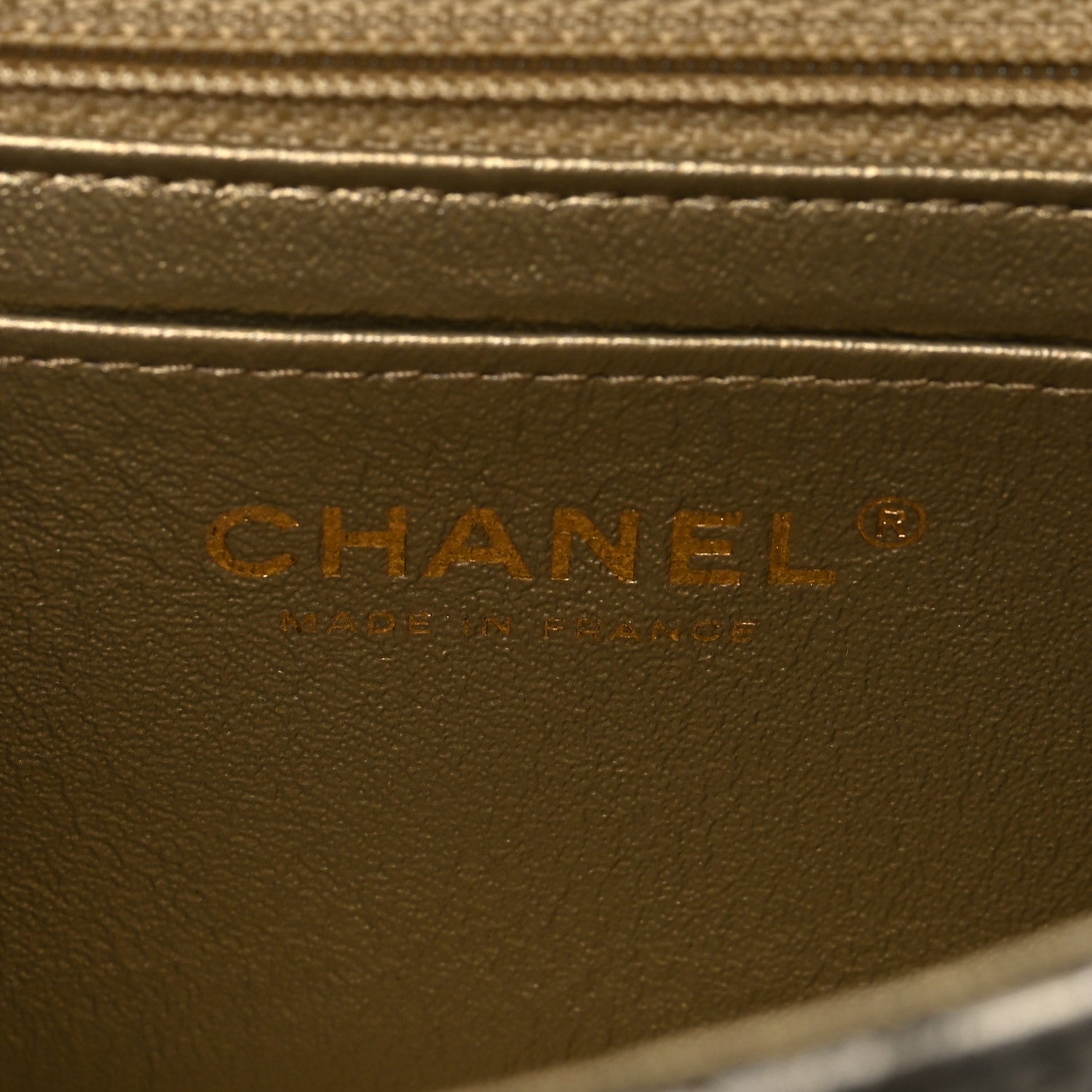 Chanel Patent Metallic Crumpled Calfskin Chevron Quilted Mini Rectangular Flap Gold 6 of 9