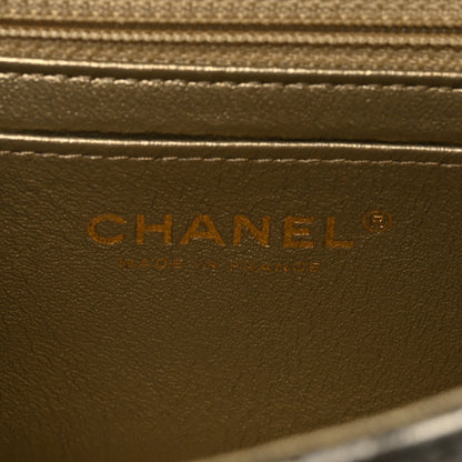 Chanel Patent Metallic Crumpled Calfskin Chevron Quilted Mini Rectangular Flap Gold 6 of 9