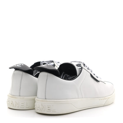 Chanel Calfskin CC Womens Sneakers 37.5 White 4 of 9