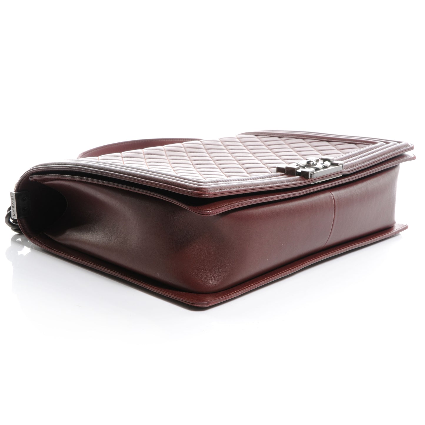 Lambskin Quilted Large Boy Flap Burgundy