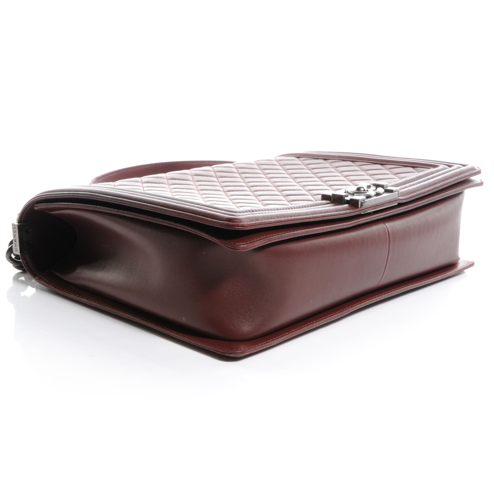 Chanel Lambskin Quilted Large Boy Flap Burgundy 4 of 11