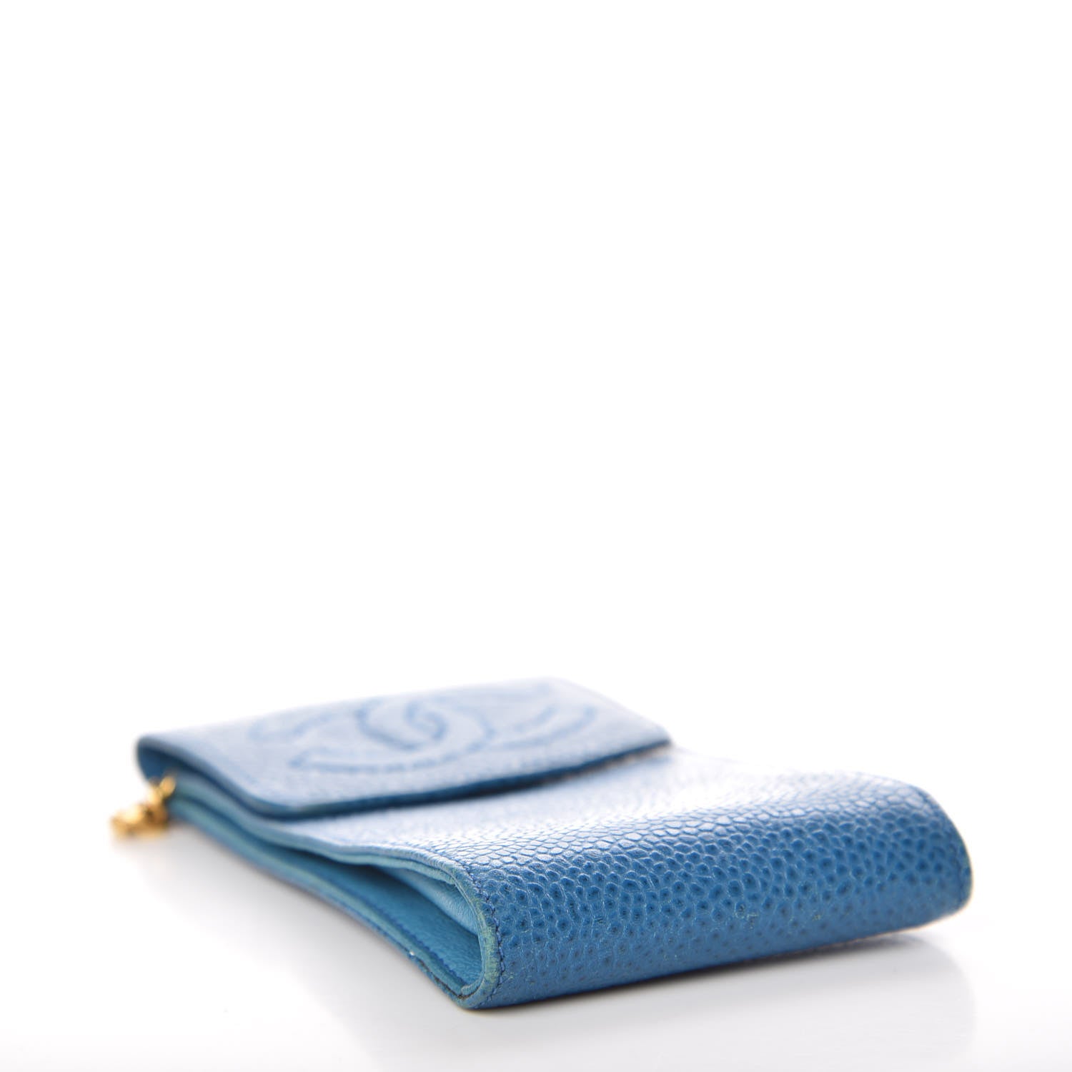 Chanel Caviar Timeless CC Key Holder Bag Charm Blue 4 of 13