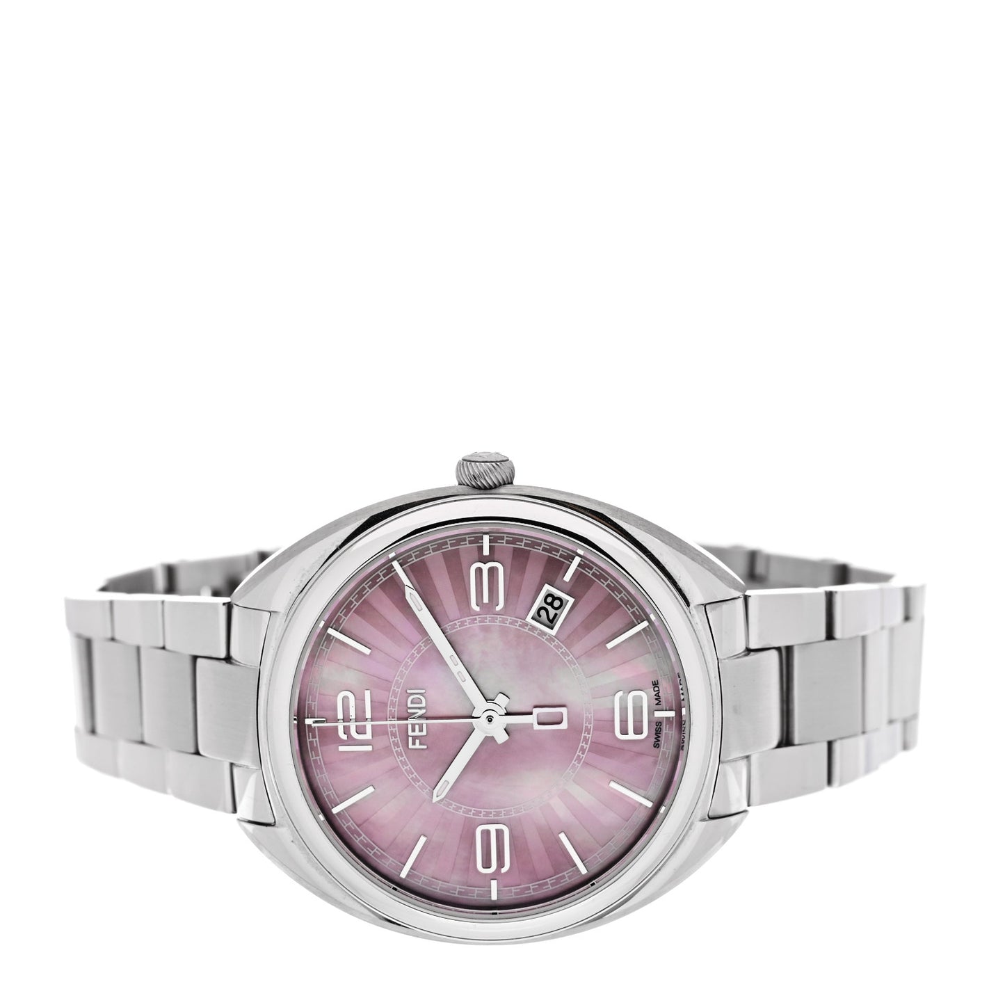 Stainless Steel Pink Mother of Pearl 34mm Momento Quartz Watch