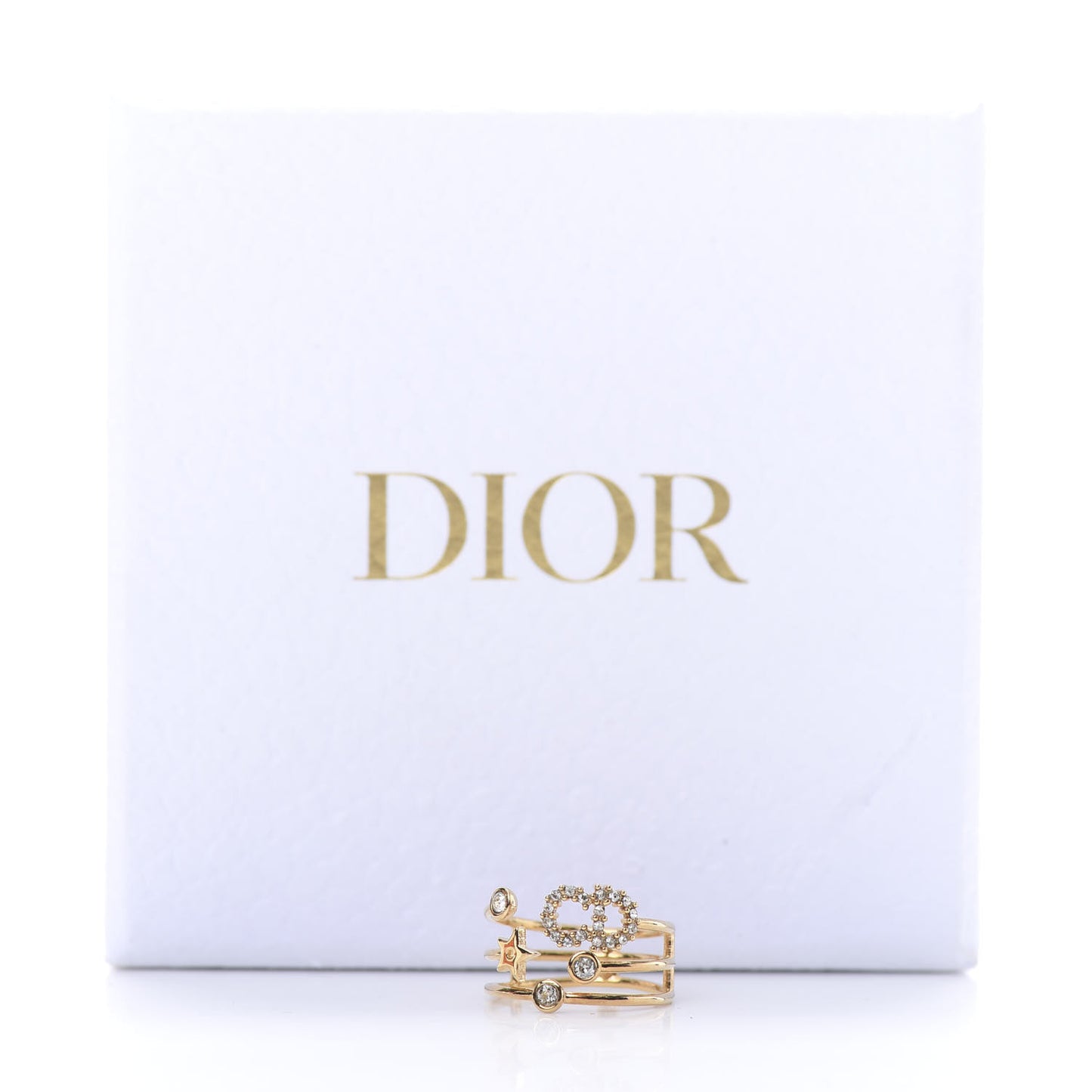 Metal Crystal Shiny-D Ring M Gold
