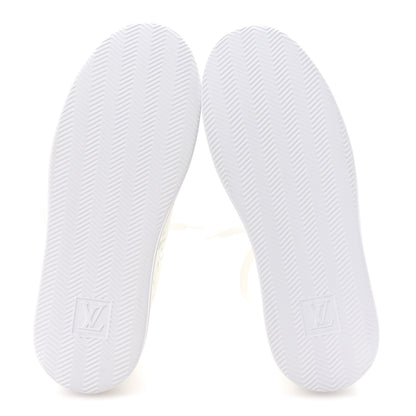 Louis Vuitton Grained Calfskin Embossed Monogram Mens Beverly Hills Sneakers 8 White 6 of 9
