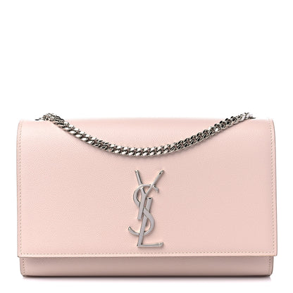 Saint Laurent Grain De Poudre Medium Monogram Kate Satchel Marble Pink 1 of 9