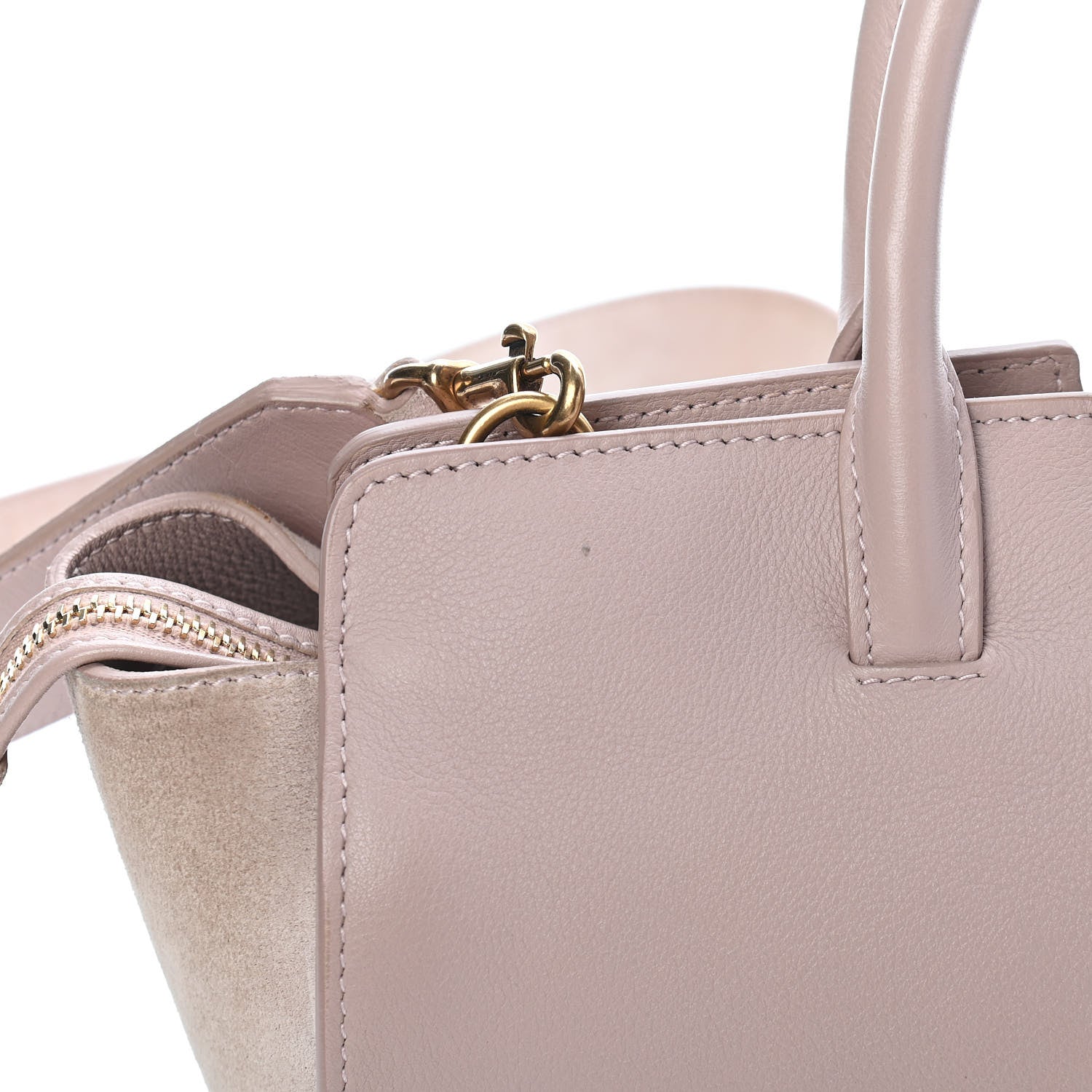 Saint Laurent Calfskin Suede Baby Monogram Downtown Cabas Light Pink 12 of 13
