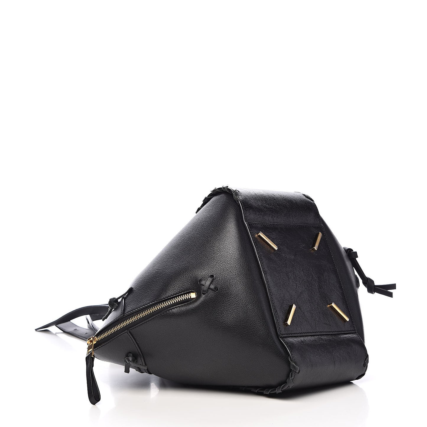 Calfskin Small Whipstitch Hammock Shoulder Bag Black