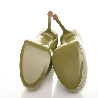 Saint Laurent Vitello Vernice Tribtoo 105 Pumps 40.5 Soft Olive 5 of 8