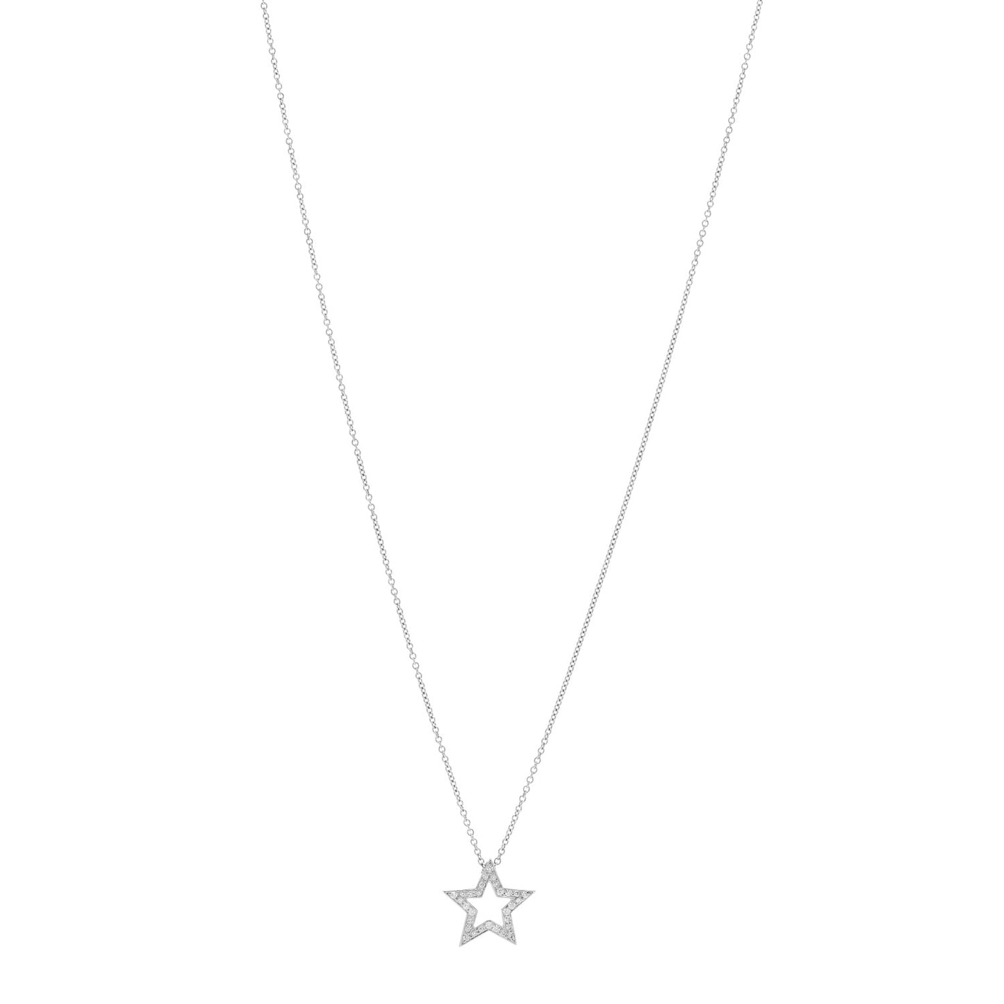Platinum Diamond Star Pendant Necklace