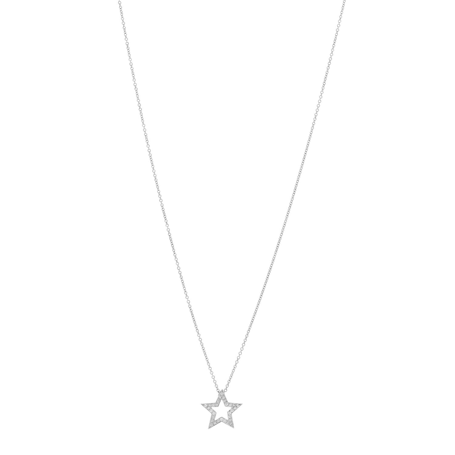Tiffany Platinum Diamond Star Pendant Necklace 1 of 4