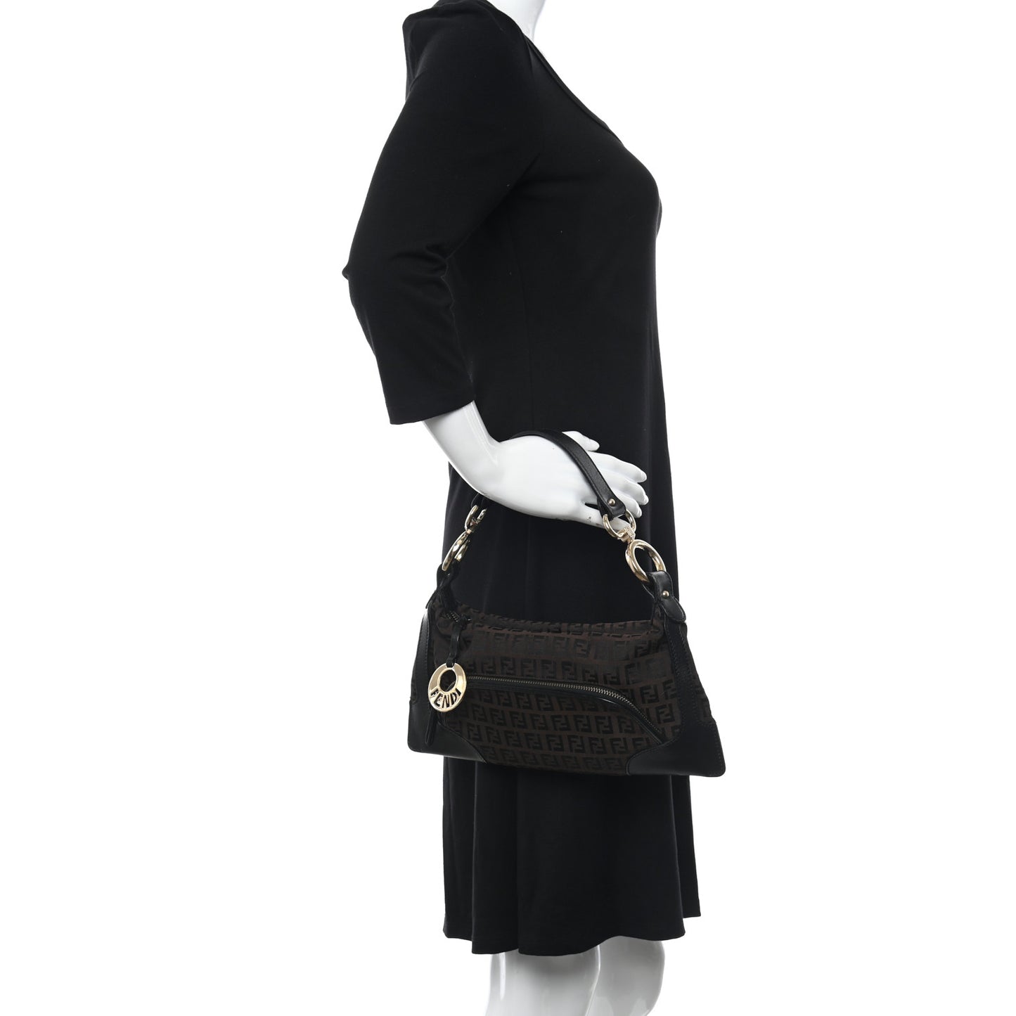 Zucchino Cuoio Small Chef Pocket Shoulder Bag Black Moro