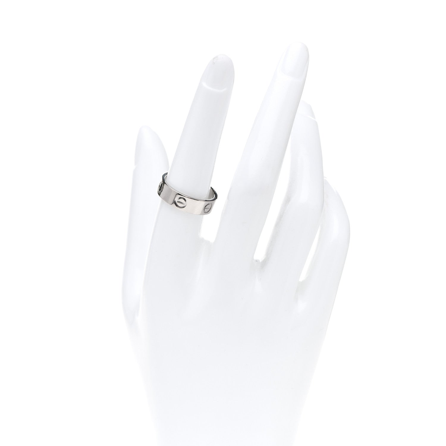 Cartier 18K White Gold 5.5mm LOVE Ring 55 7.25 2 of 4