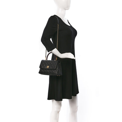 Chanel Caviar Lizard Quilted Mini Coco Handle Flap Black 2 of 8