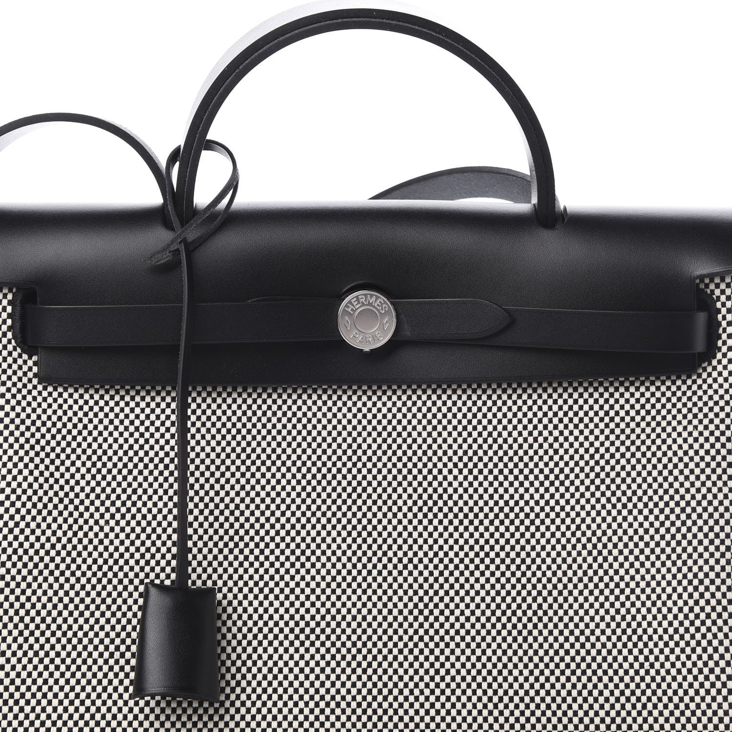 Hermes Vache Hunter Criss Viking Herbag Zip Retourne 31 PM Ecru Black 9 of 13