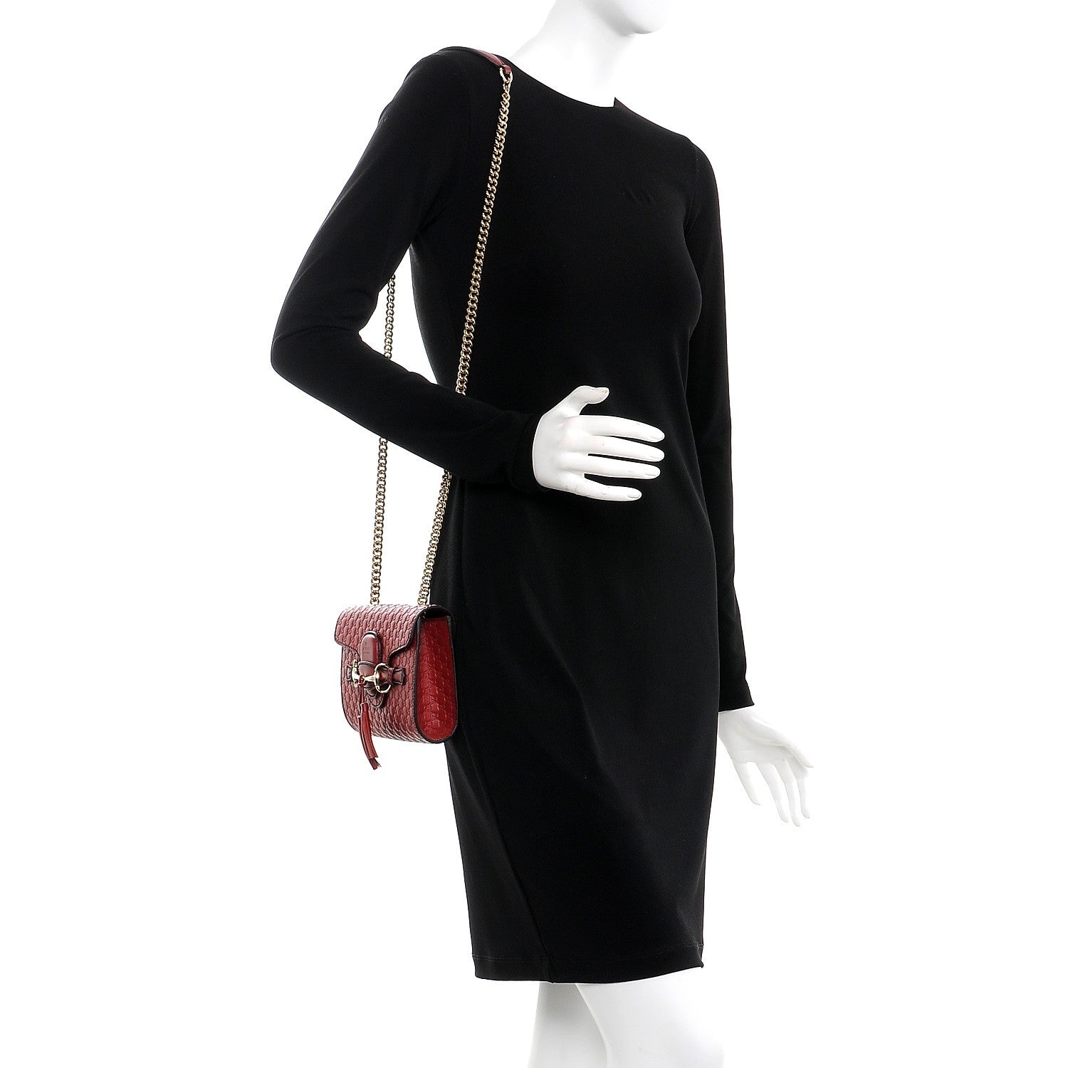 Gucci Soft Microguccissima Mini Emily Chain Shoulder Bag Rosso 2 of 8